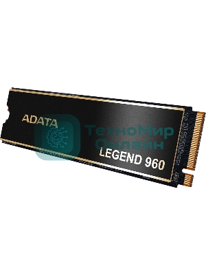 Накопитель SSD ADATA LEGEND 960, 2Tb, PCIe 4.0 x4, M.2 2280, NVMe, R/W 7400/6800, с радиатором