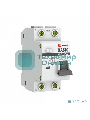 Выключатель автоматический дифференциального тока EKF DA12-32-30-bas 1P+N 32А 30мА тип АС х-ка C эл. 4,5кА АД-12 EKF Basic
