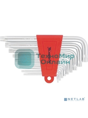 Набор ключей имбусовых Matrix TORX, 9 шт., T10-T50, CrV, короткие, сатин.