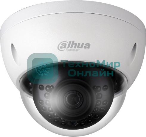 Уличная купольная IP-видеокамера Dahua 2Мп; 1/2.8” CMOS; объектив 2.8мм; механический ИК-фильтр; чувствительность 0.01лк@F2.0; сжатие: H.265+, H.265, H.264+, H.264, MJPEG; 2 потока до 2Мп@25к/с; ИК-по