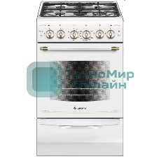 Плита газовая Gefest ПГ 5100-02 0181 белый, конфорок 4 шт, духовка 52 л, 50 см x 85 см x 58.5 см