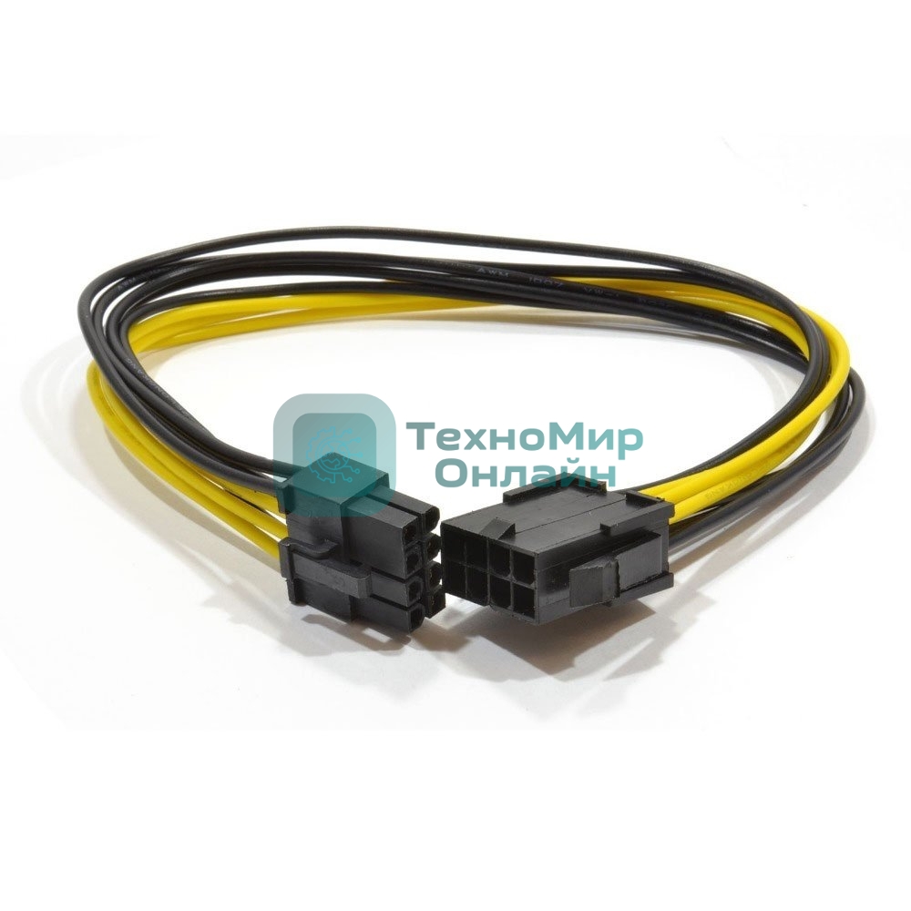 Удлинитель кабеля питания Cablexpert CC-PSU-84, PCI-Express 6+2pin M/PCI-Express 6+2pin F, 30 см
