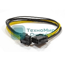 Удлинитель кабеля питания Cablexpert CC-PSU-84, PCI-Express 6+2pin M/PCI-Express 6+2pin F, 30 см