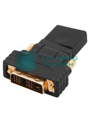 Переходник штекер Rexant DVI-D - гнездо HDMI, поворотный