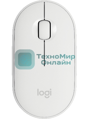 Мышь беспроводная Logitech Pebble M350 белый, 1000 dpi, радиоканал, Bluetooth, USB, кнопки - 3