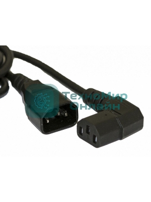 Кабель питания IEC 320 C19 - IEC 320 C20 (3x1.5), 16A, прямая вилка, 1м, черный Hyperline PWC-IEC19-IEC20-1.0-BK