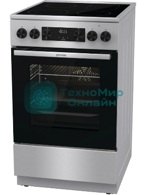 Плита электрическая Gorenje GECS5C70XA серебристый, конфорок 4 электрических, духовка 70 л, 50 см x 85 см x 59.4 см