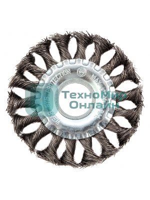 Щетка Matrix для УШМ 100 мм, посадка 22,2 мм, плоская, крученая металлическая проволока