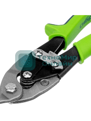 Ножницы по металлу Сибртех, 250 мм, левый рез, сталь С55,двухкомпонентные рукоятки