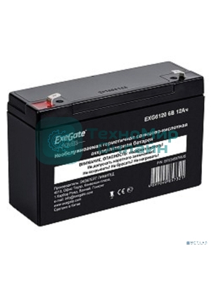 Батарея для ИБП ExeGate EP234537RUS DT 612/EXG6120 (6V 12Ah) клеммы F1