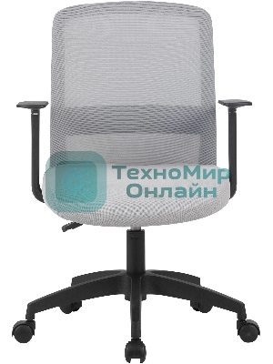 Кресло компьютерное Cactus CS-MC333-GY серый, сиденье серый, сетка/ткань, низк.спин. крестов. пластик, пластик черный