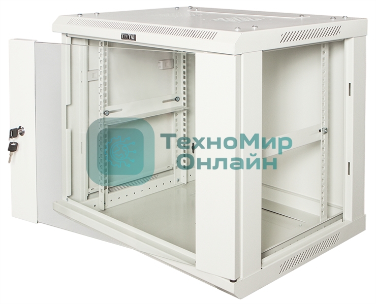 Шкаф настенный серии Pro, 4U 600x450, стеклянная дверь