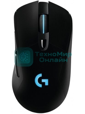Мышь игровая Logitech G703 Lightspeed черная, сенсор 100-25600dpi (Hero25K), беспроводная 2.4GHz + USB 1,8м, 5 программируемых кнопок + колесо прокрутки, RGB-подсветка, под правую руку