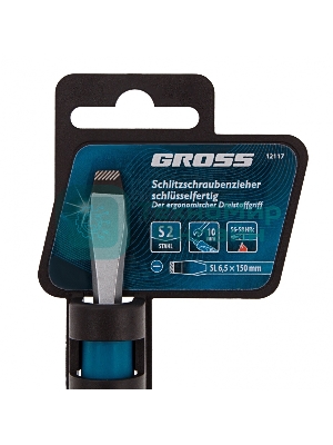 Отвертка Gross SL6,5 x 150 мм, S2, трехкомпонентная рукоятка