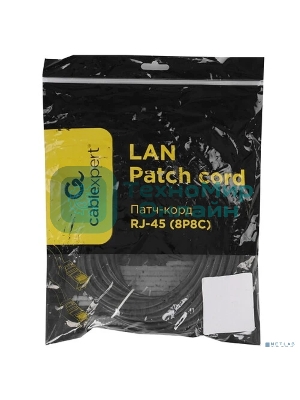 Патч-корд UTP Cablexpert PP12-10M/BK кат.5e, 10м, литой, многожильный, черный