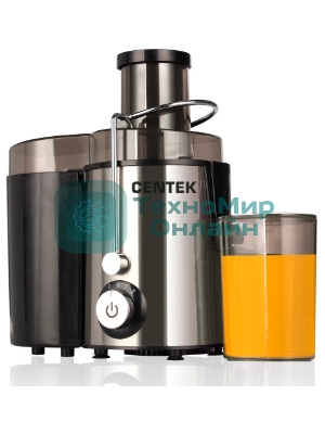 Соковыжималка Centek CT-1209 стальной/чёрный, центробежная, 600 Вт, 500 мл, механическое
