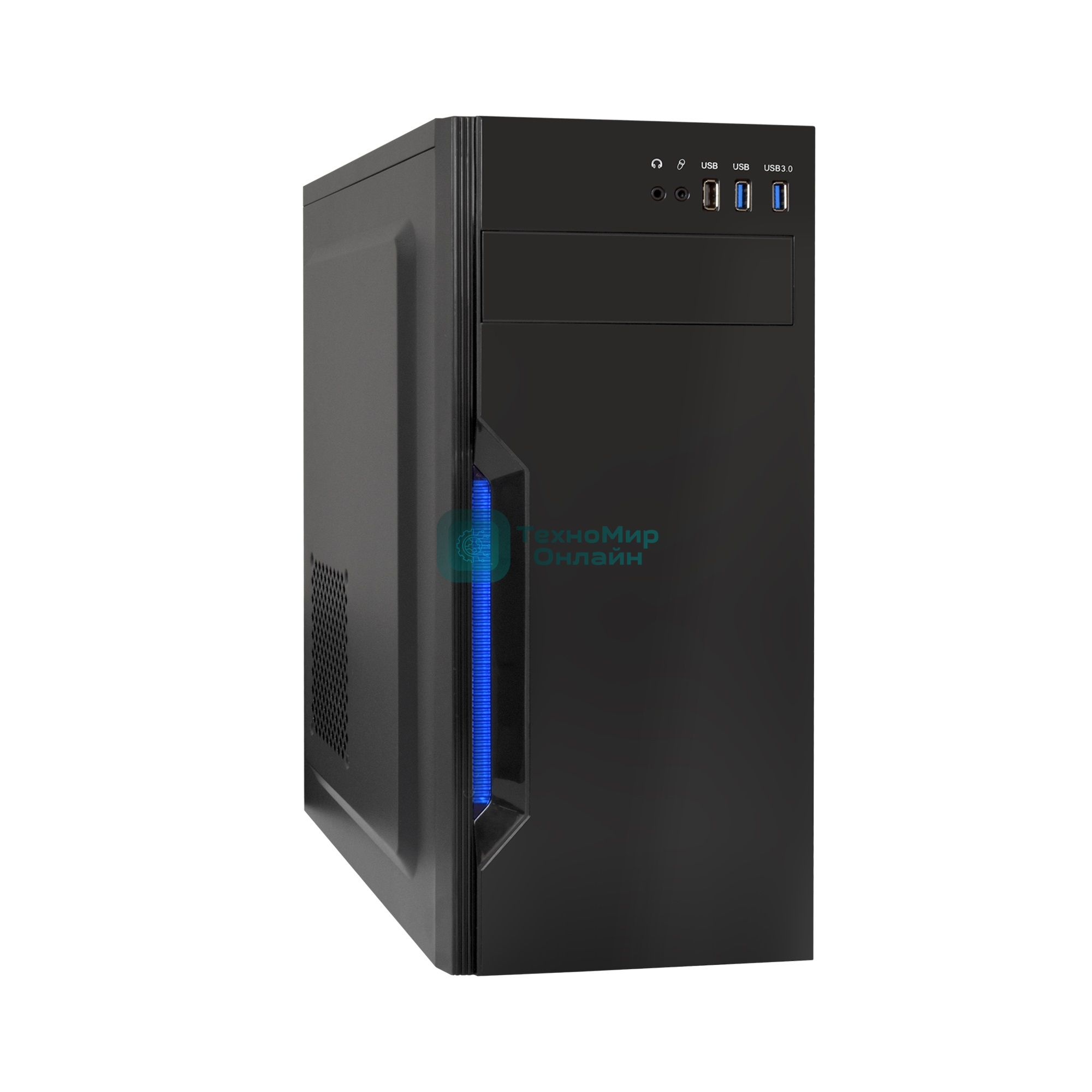 Компьютерный корпус Miditower ExeGate XP-333U Black, ATX, (XP400, Black,120мм), 1*USB/2*USB 3.0, Audio