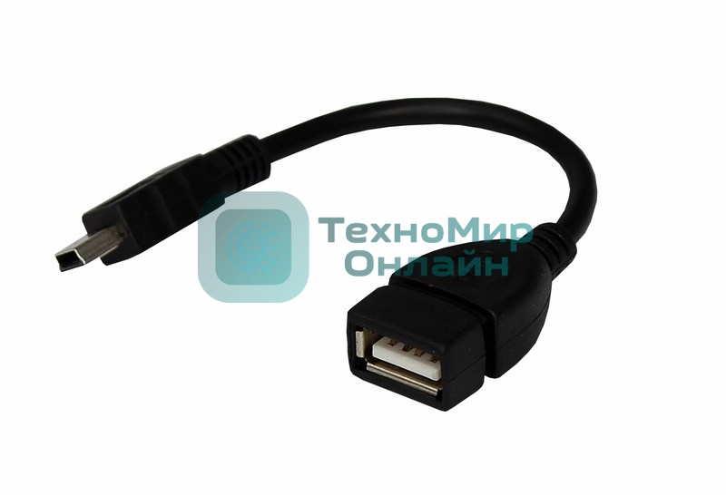 Кабель Rexant (18-1181) USB кабель OTG mini USB на USB шнур 0.15M черный