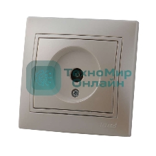 Розетка телевизионная СП Мира проходная жемчуж. белый перламутр Lezard 701-3030-129