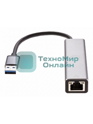 Переходник VCOM USB 3.0 -->RJ-45 1000Mbps+3 USB3.0, Aluminum Shell, 0.2м DH312A