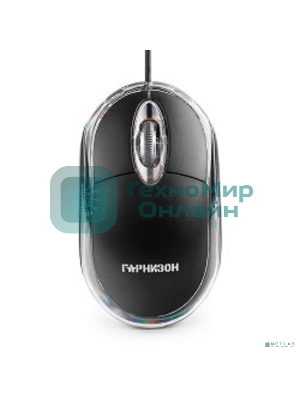 Мышь проводная Гарнизон GM-100 черный, 1000 dpi, USB, кнопки - 3