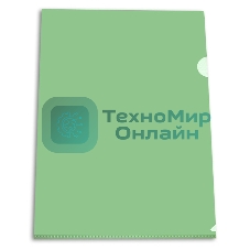 Папка-уголок Бюрократ -EE310/1GREEN A4, пластик, 0.15мм, зеленый