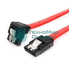 Кабель интерфейсный SATA Cablexpert CC-SATAM-DATA90-0.3M, 30 см, угловой разъем, 7pin/7pin, защелка, пакет