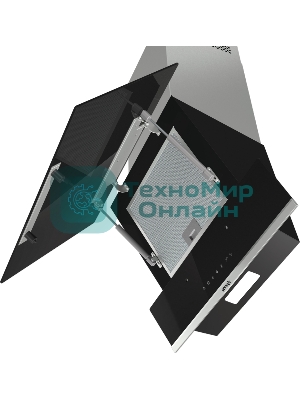 Вытяжка наклонная Gorenje WHI649X21P черный/серебристый, 60 см, 740 куб. м/ч, 67 дБ