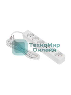 Удлинитель STANDARD 6 гнезд, 3м, 3х1,0мм², с/з, белый REXANT