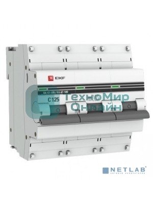 Выключатель автоматический EKF mcb47100-3-63C-pro 3P 63А (C) 10kA ВА 47-100 EKF PROxima