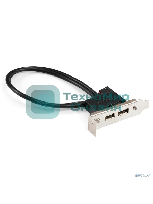 Планка портов в корпус 2xUSB 2.0 ExeGate BrctUSB2-2A-LP (USB 2.0 9pin (IDC 9pin F) --> 2x USB 2.0 Af, кабель 20 см, Low Profile)