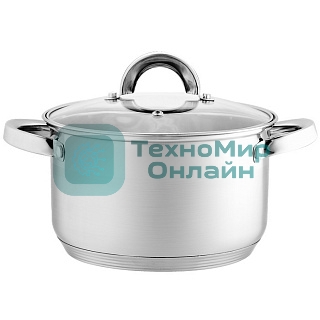 Кастрюля WEBBER BE-113/2 из нерж стали со стеклянной крышкой (d=22; 5,2 л) (6)