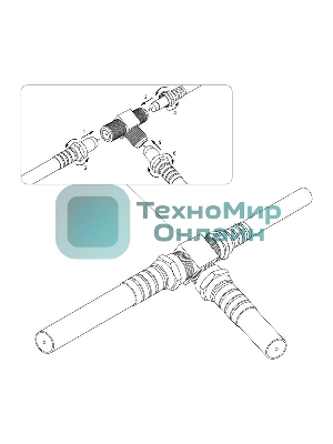 Переходник антенный Rexant 3-гнезда F, тройник, (1 шт.)