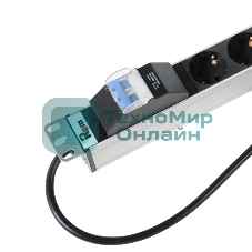 Вертикальный блок розеток Rem-16 с авт. 16А, 25 Shuko, 16A, алюм., 42-48U, шнур 3 м.