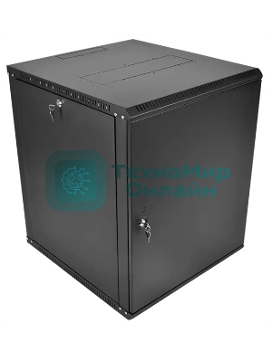 Шкаф телекоммуникационный настенный разборный ЦМО ЭКОНОМ 18U (600 520) дверь металл, черный