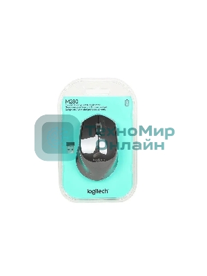 Мышь беспроводная Logitech M280 серый, 1000 dpi, радиоканал, USB, кнопки - 3