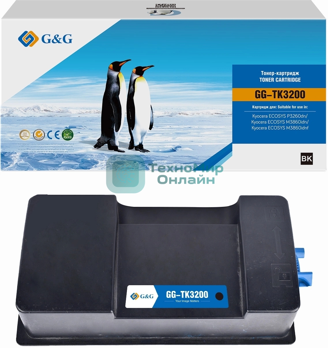 Картридж лазерный G&G GG-TK3200 TK-3200 черный (40000 стр.) для Kyocera ECOSYS P3260dn/M3860idn/M3860idnf