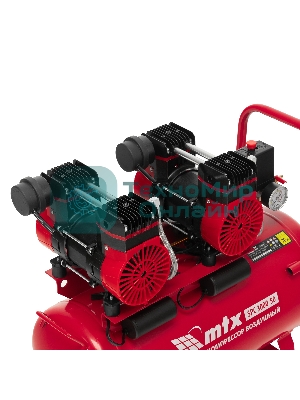 Компрессор безмасляный малошумный SPC 3000/50, 3000 Вт, ресивер 50 л, 520 л/мин MTX