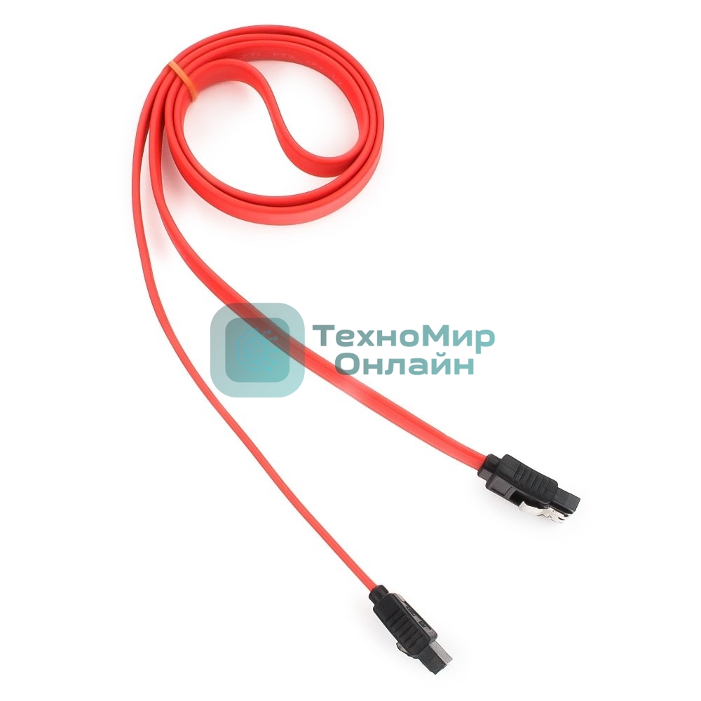 Кабель интерфейсный SATAIII Cablexpert CC-SATAM-DATA-0.8M, 80 см, 7pin/7pin, защелка, пакет