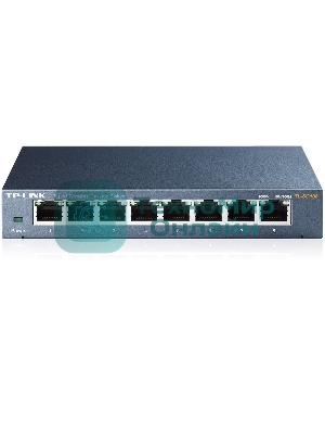 Коммутатор TP-Link SMB TL-SG108 8-port Desktop Gigabit Switch, 8 10/100/1000M RJ45 ports,metal case
