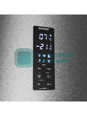 Холодильник Maunfeld MFF195NFIX10 нержавеющая сталь двухкамерный 252/98л морозилка снизу, No Frost