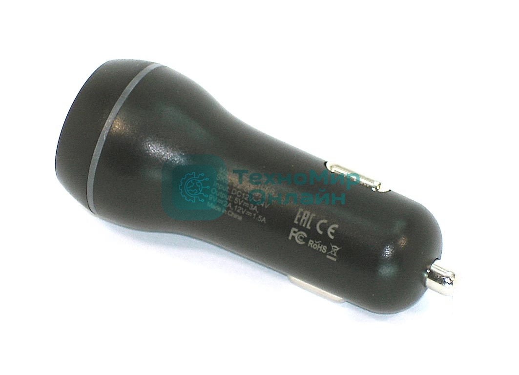 Автомобильное зарядное устройство AMPERIN CCB-1USB USB DC 5V 3.0A/9V 2A/12V 1.5A черный