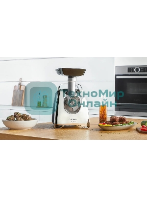 Мясорубка электрическая Bosch MFW67440 черный, 2000 Вт, 3.5 кг/мин, реверс, защита от перегрузки, насадки - 7