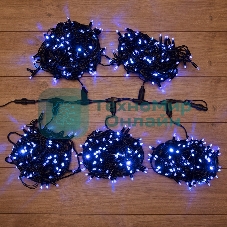 Гирлянда Neon-night LED ClipLight 24V, 5 нитей по 20 метров, цвет диодов синий, Flashing (белый)