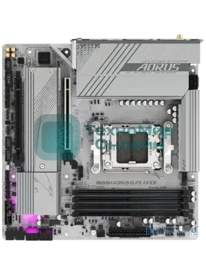 Материнская плата GIGABYTE B650M AORUS ELITE AX ICE, AM5, AMD B650, 4xDDR5, 4xSATA, 2xM.2, 1xPCIe 4.0 x16, 1xPCIe 4.0 x4, 1xDP, 1xHDMI, 1x2.5Gb LAN, Wi-Fi 6E, Bluetooth 5.3, S/PDIF, 2xUSB-C 10Gbps, 2xUSB-A 10Gbps, 5xUSB-A 5Gbps, 4xUSB-A 2.0, 2x3.5 мм, 7.1, mATX