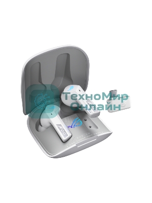 Гарнитура ASUS ROG Cetra True Wireless SpeedNova белый, беспроводная, радиоканал, до 26 ч, совместимость с PS5