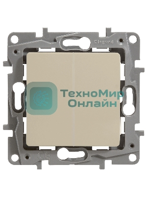 Механизм выключателя 2-кл. СП Etika 10АX безвинт. зажимы сл. кость Legrand 672302