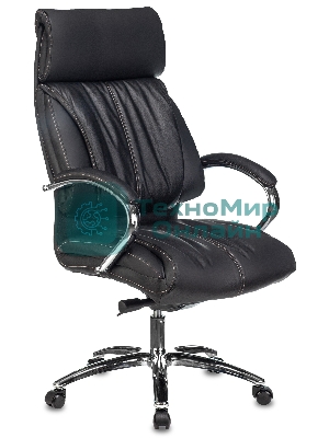 Кресло Бюрократ T-9904NSL черный, кожа, подголовник