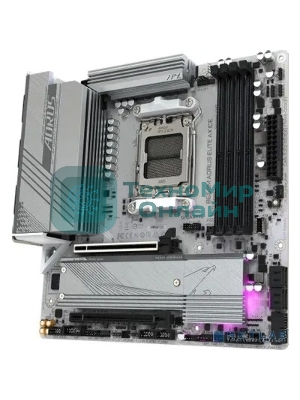 Материнская плата GIGABYTE B650M AORUS ELITE AX ICE, AM5, AMD B650, 4xDDR5, 4xSATA, 2xM.2, 1xPCIe 4.0 x16, 1xPCIe 4.0 x4, 1xDP, 1xHDMI, 1x2.5Gb LAN, Wi-Fi 6E, Bluetooth 5.3, S/PDIF, 2xUSB-C 10Gbps, 2xUSB-A 10Gbps, 5xUSB-A 5Gbps, 4xUSB-A 2.0, 2x3.5 мм, 7.1, mATX