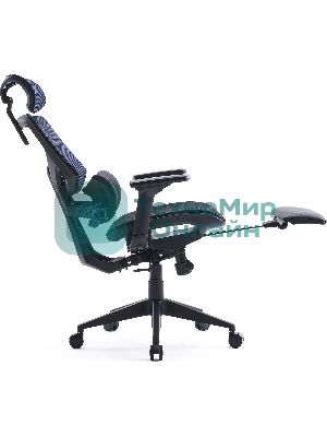 Кресло Cactus CS-CHR-MC01-BLBK синий, сетка, подголовник, подставка для ног